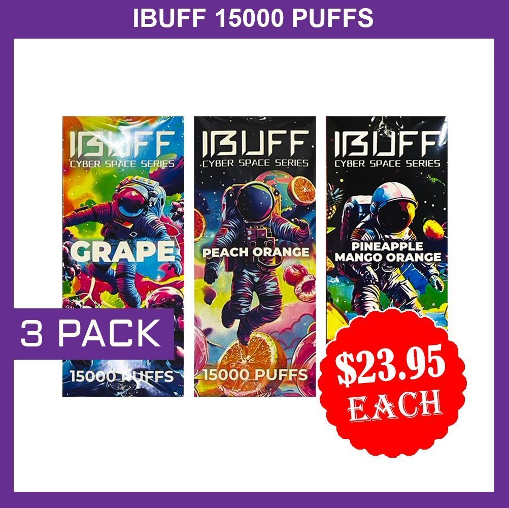IBUFF SHISHA 15000 PUFFS – 3 PACK