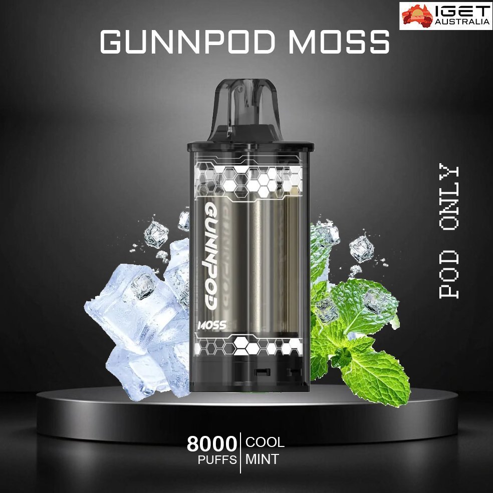 GUNNPOD MOSS – COOL MINT – 8000 PUFFS – POD ONLY